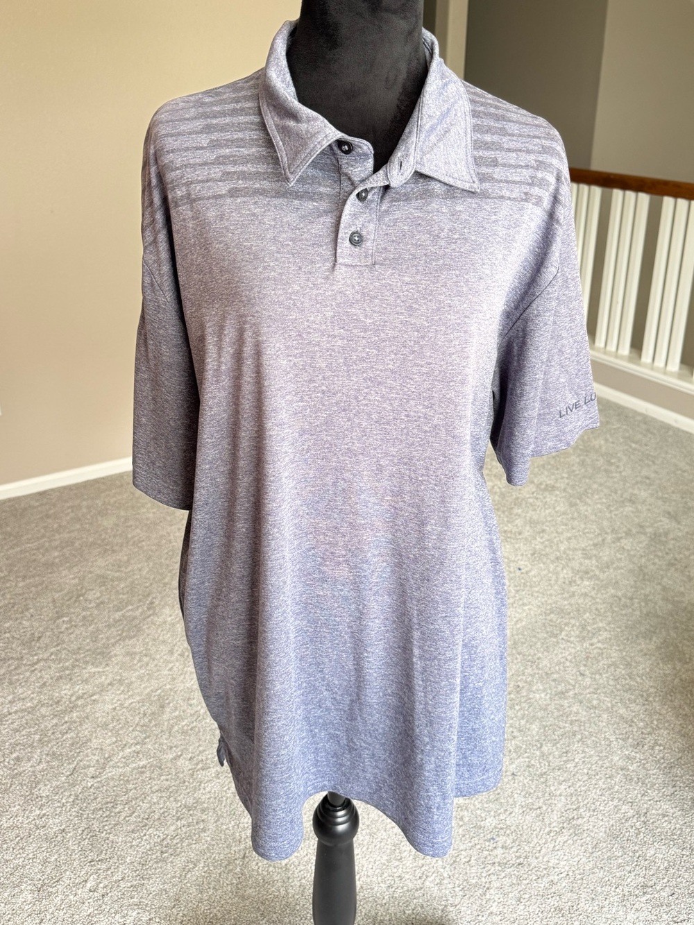 Black Clover Heather Gray Performance Golf Polo Size XXL Live Lucky